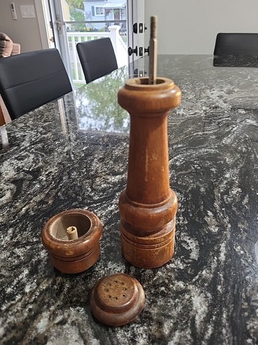 VTG Black Walnut Combination Pepper Mill Salt Cedar Brisco Mountain - Imagen 2 de 11
