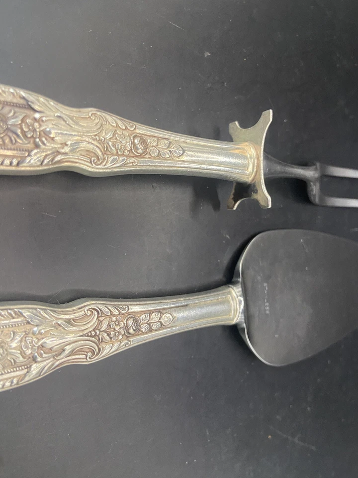 Tenedor para servir pastel Milburn Rose Sterling Westmorland cuchillas de acero inoxidable Foto 3 de 4