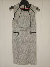 FOREST LILY Women’s Black White Tweed Sleeveless Sheath Knee length Dress Size 4