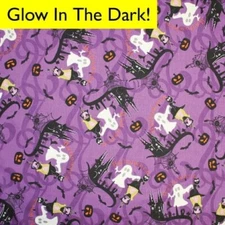 Witches & Ghost Glost in the Dark 22x22 Novelty Bandanna, Single Side Print