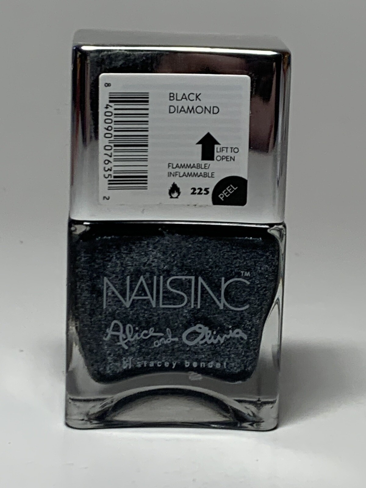 New Nails Inc Nail Polish Lacquer Alicia Olivia Black Diamond Shimmer Ebay