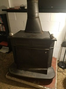 Montgomery Wards Franklin Heater Wood Burning Stove Vintage Ebay