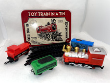 Toy Train Set in a Tin : Red Box Locomotive Mini Set Old No. 9 Battery Powered
