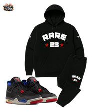 Men's Hoodie Joggers Tracksuit Black Sweatsuit To Match Jordan 4 Rare Air