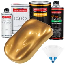 Autumn Gold Metallic Urethane Basecoat Paint Quart Kit & European Clear Coat