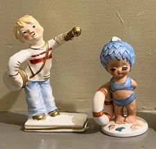 Vintage Ucagco Patriotic Spinner Boy Napco Bikini Beach Girl AS IS REPAIRED