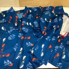 Vintage Japanese Kimono Haori Set Blue Retro Traditional Wear