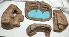 Vintage Prehistoric Marx Playset Rock Formations w/ Waterfall Lagoon Marbled