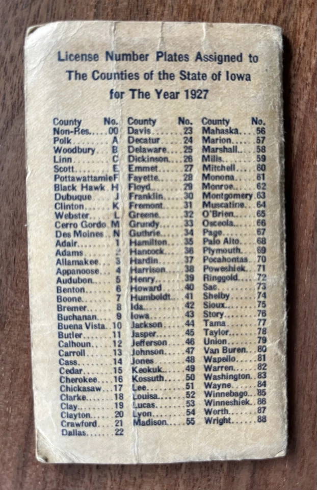 Mapa de ruta de Iowa 1927 - Hawkeye Portland Cement Co. Des Moines - Mapa publicitario Foto 4 de 4