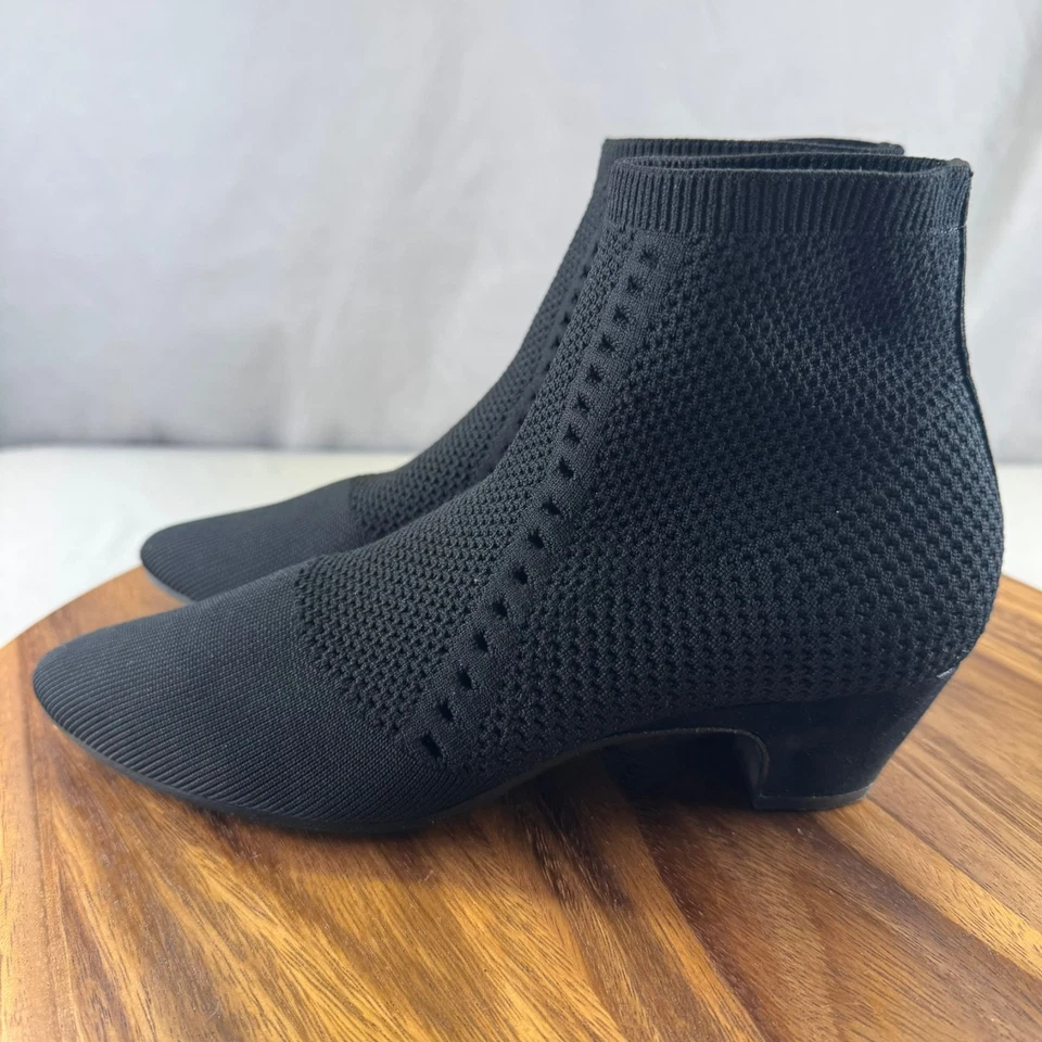 Botín calcetín tejido elástico reciclado púrpura Eileen Fisher negro de lujo para mujer 7,5  Foto 4 de 4