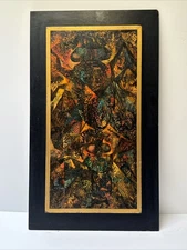 GERDA WITH PAINTING ABSTRACT EXPRESSIONISM MODERNISM SURREAL FLY MID CENTURY