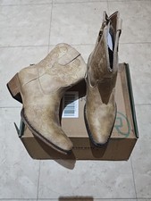 Roper Short Stuff Ankle Boots Women' Uk 5 Tan Embossed Leather Snip Toe Casual