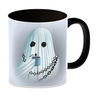 Kaffeebecher Schwarz Mit Lustigem Motiv Und Spruch - Auch Geister Brauchen