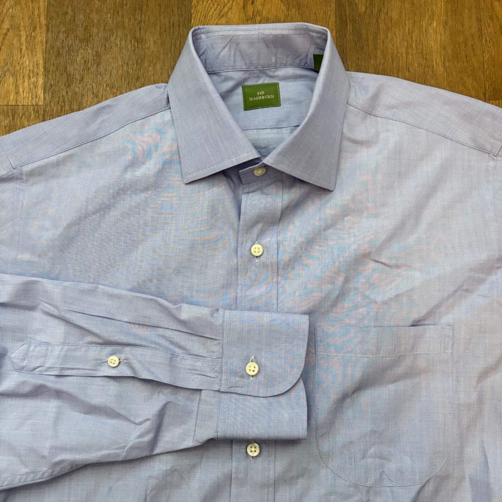 Sid Mashburn Mens Quiet Luxury Blue Oxford Button Down Cotton Dress Shirt