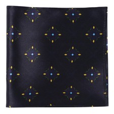 Black Dot Floral 100 Silk Pocket Square Handkerchief For Men Tuxedo Suit
