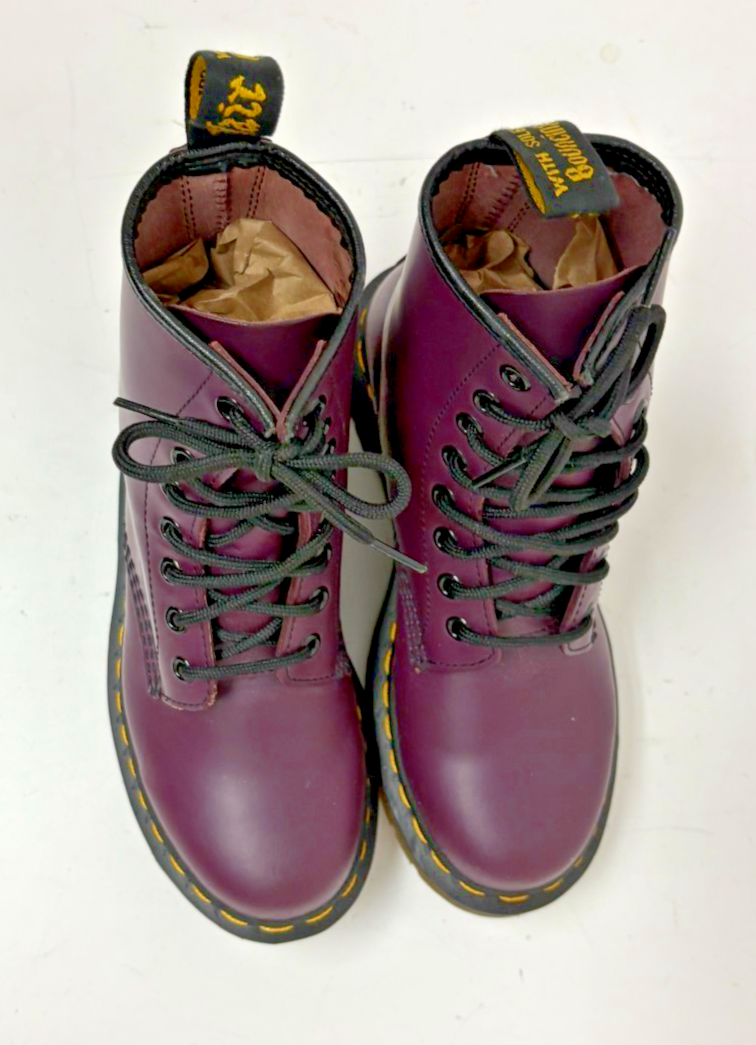 Dr Martens 8-Hole Purple Leather Air Wair Women's Boots US 5 EU 36