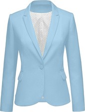 Womens Work Blazer Office Suit Jacket Notched Lapel Button Closure with Pockets