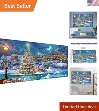 Calming 5D Diamond Painting Kit - Christmas Tree Art, 28x16 Inches for Gifting