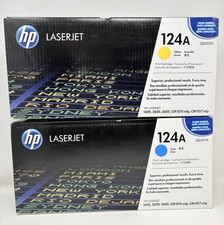Set of 4 Genuine HP 124A Toner Cartridge Q6000A Q6001A Q6002A Q6003A BCYM Lot
