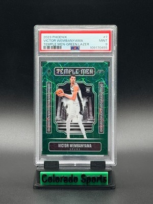 VICTOR WEMBANYAMA 2023-24 Panini Phoenix Temple Men Green Lazer 103/175 PSA 9