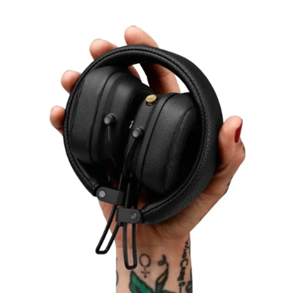 Cuffie auricolari pieghevoli Bluetooth marrone nero per cuffie Marshall Major IV - Immagine 4 di 4