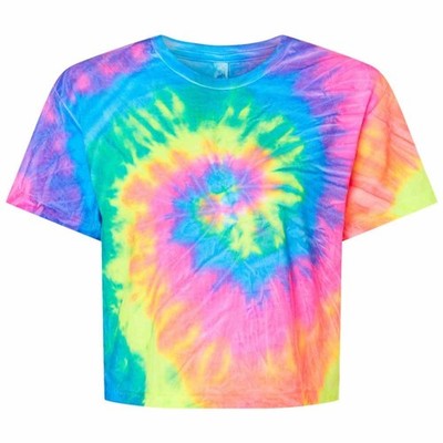 COLORTONE - Damen Batik Crop T-Shirt XS - XL Individualität & Stil 