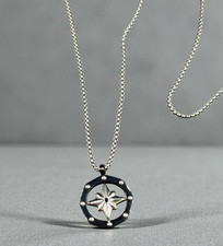 Collana Uomo con Pendente Rosa dei Venti in Acciaio Inox IDEA REGALO UOMO