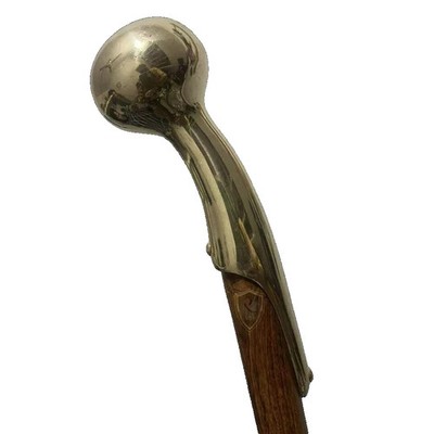 Brazos Twisted Oak Wood Cane with Brass Hame Top Handle, Brown, 37 Inch