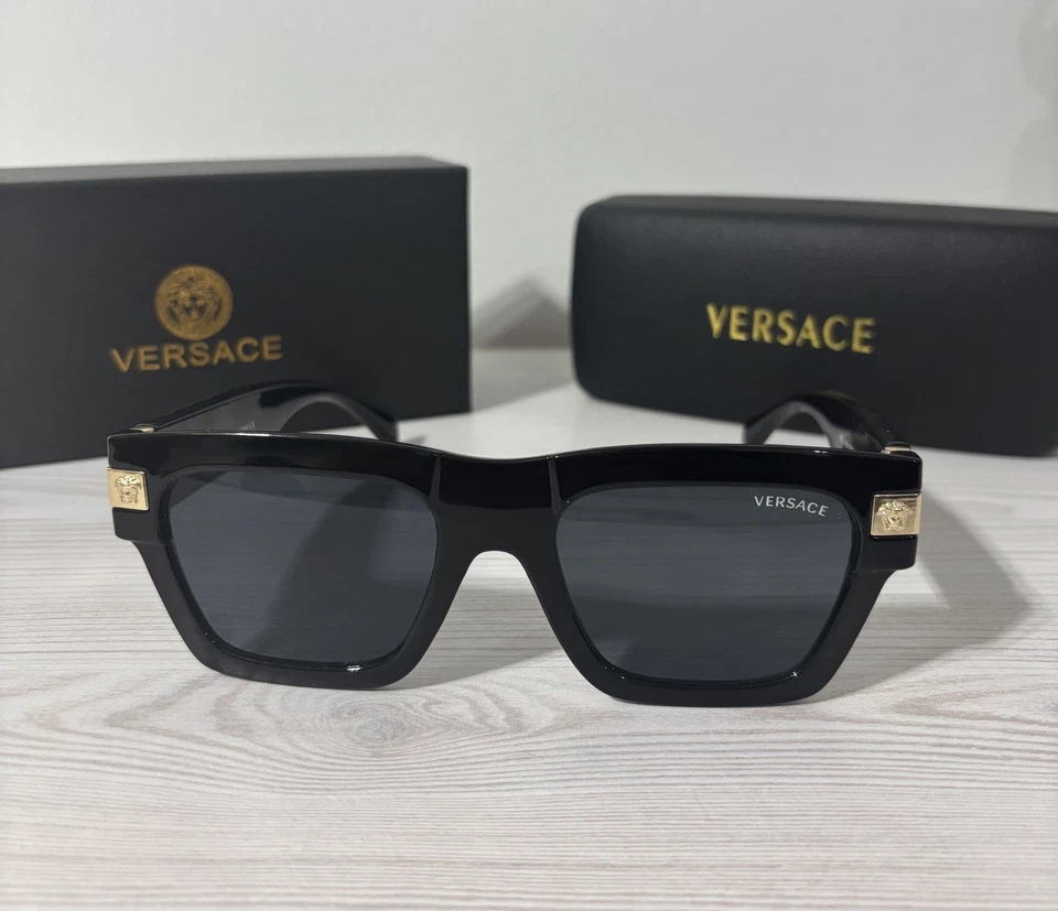 VERSACE VE4464 GB1 87 Black Grey Men's 55 mm Sunglasses - Image 2 of 3