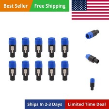 10PCS Speakon 2 Pin Male Plug Compatible Audio Cable Connectors 2 Pole NL2 Co...