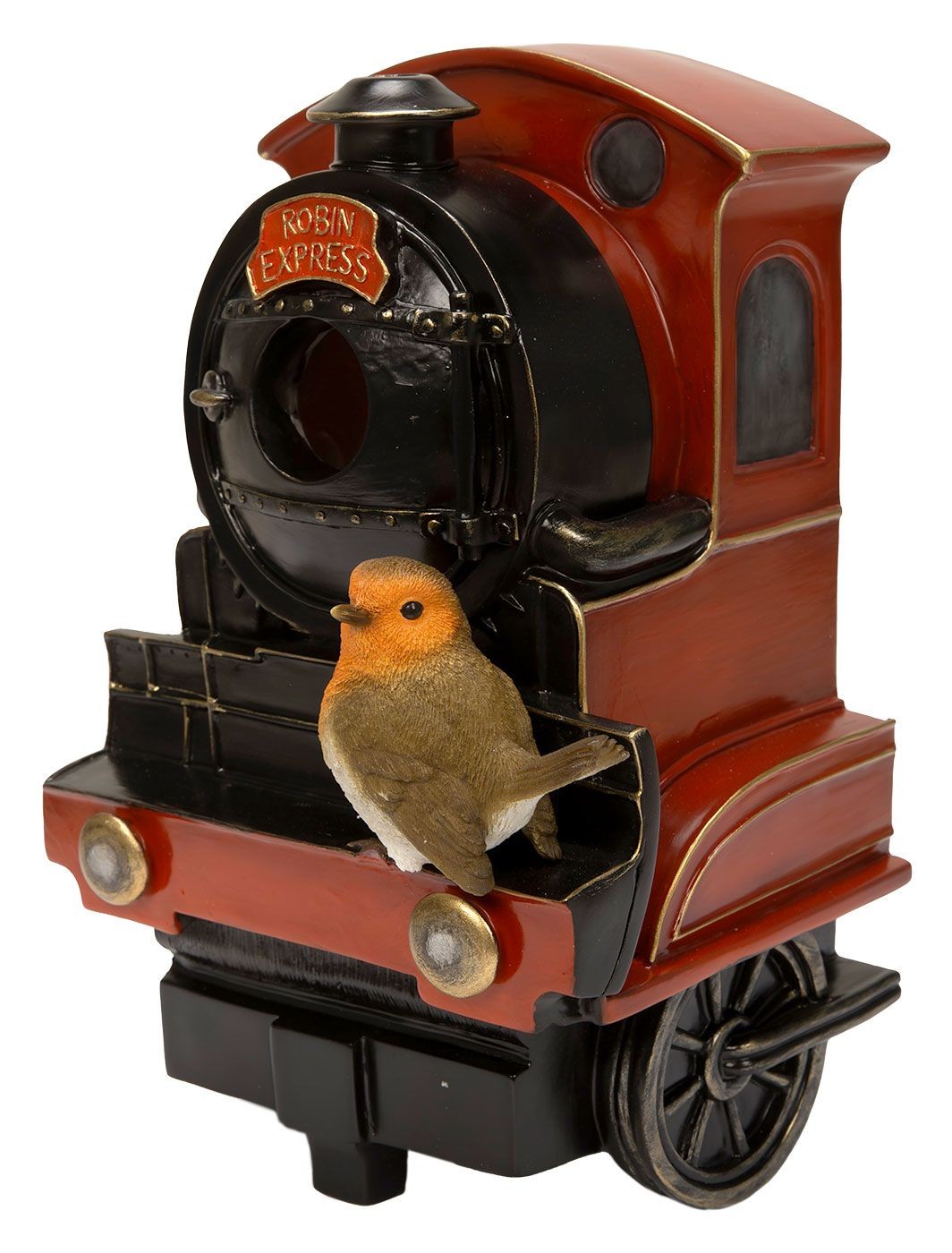 Vivid Arts Red Express Stream Train & Robin Garden Birdhouse
