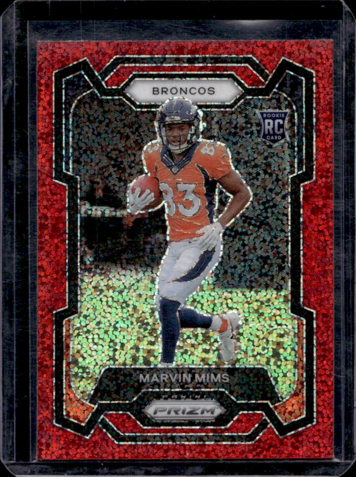 2023 Prizm Marvin Mims RC Red Sparkle Rookie #327 Broncos