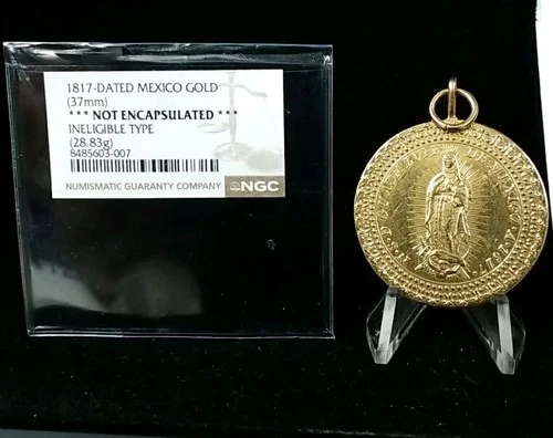 1817-Mexico Gold Grove C272 Nuestra Senora De Guadalupe (28.83g) NGC 5526