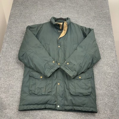 Lands End Parka Men XL Green Goose Down Insulated Tall Heavy Winter Coat Utility