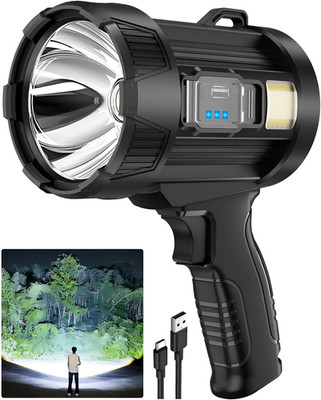 2,000,000 Lumens Rechargeable Spotlight Flashlight, Super Bright Handheld LED Sp