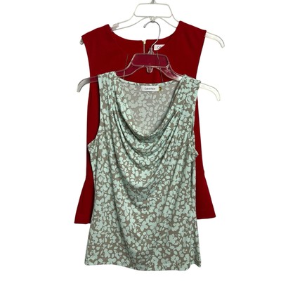 Calvin Klein Women s Career Dress Tops Sz Small Lot/2 Multi Colors Sleeveless
