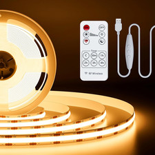 5V USB COB LED Strip Light 6.56ft/2m 1200lm, Dimmable 640LEDs 2700K Warm Whit...