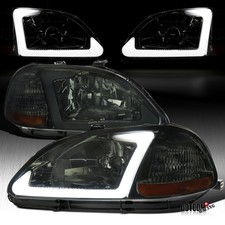 Fits 1996 1997 1998 Honda Civic 24dr Smoke Led Tube Headlights Turn Signal Lamp Fits 1996 1997 1998 Honda Civic 24dr Smoke Led Tube Headlights Turn Signal Lamp
