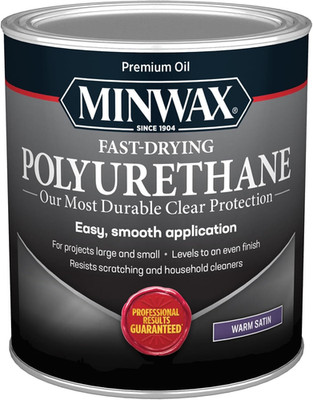 Fast Drying Polyurethane Protective Wood Finish, Warm Satin, 1 Quart