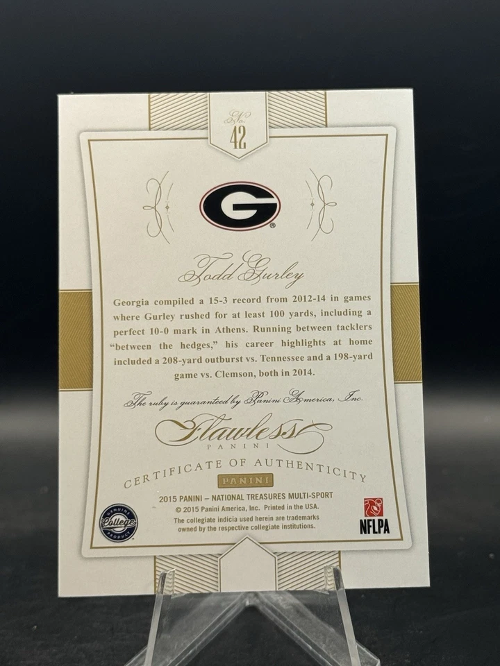 Todd Gurley 2015 Panini National Treasures multideporte #42 rubí impecable/15 Foto 2 de 2