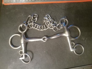 Used loose cheek Pelham bit 4 1/2 in snaffle mouth