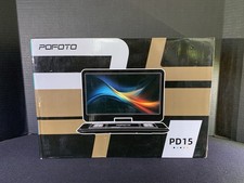 17.5" Pofoto PD15 Portable DVD Cd Player, HD Swivel Screen DC Adapter Open Box