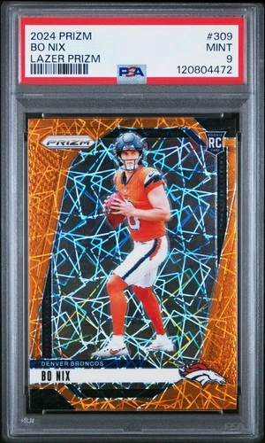 2024 PANINI PRIZM LAZER PRIZM #309 BO NIX ROOKIE RC PSA 9
