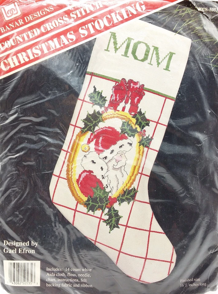Counted Cross Stitch Kit Santa Christmas Stocking New Vintage by Banar Designs - Image 3 of 3