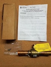 NEW HENRY TECHNOLOGIES REFRIGERANT BALL VALVE 1-1/8" ODS CONNECTIONS P/N 935409