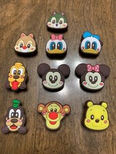 Mickey, Minnie, Chip & Dale, Pooh, Goofy 10 pc Shoe Charms Bracelet Charms