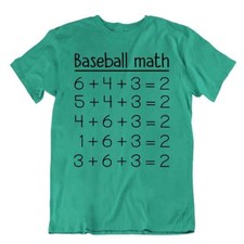 Premium 6+4+3=2 Baseball Math T-Shirt Double Play 6432 Tee Men's Shirt