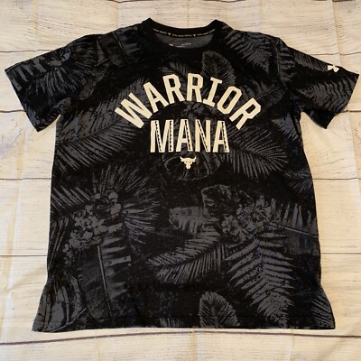 Under Armour Project Rock Warrior Mana T-Shirt Mens Size XL Black Gray  Hawaiian