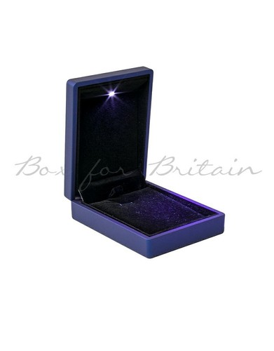 Led Pendant Box, Luxury Soft Touch Blue Pendant Necklace Box with LED Light. - Picture 7 of 9