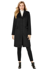 Jessica London Women's Plus Size Notch Collar Wool Coat